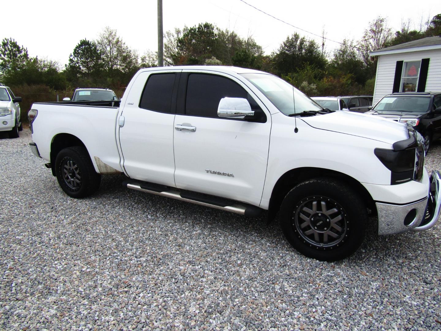 2008 WHITE /Gray Toyota Tundra Base Double Cab 4.0L 2WD (5TFRU54158X) with an 4.0L V6 DOHC 24V engine, Automatic transmission, located at 15016 S Hwy 231, Midland City, AL, 36350, (334) 983-3001, 31.306210, -85.495277 - Photo#0